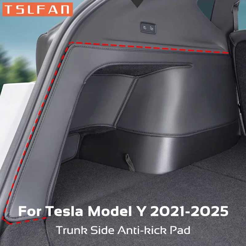 

Защитная боковая защита багажника для Tesla Model Y 2021-2025 Juniper Anti Kick из искусственной кожи, защитный коврик, аксессуары