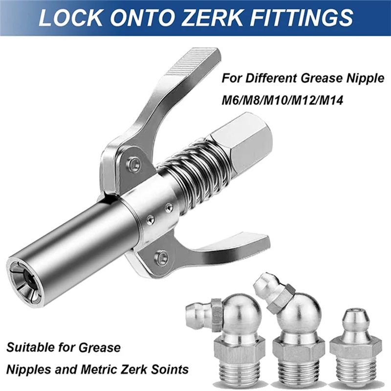 RMWIN-그리스 커플러, 더블 핸들 고압 잠금 플라이어 그리스 피팅, 수리 도구, NPT1/8 어댑터