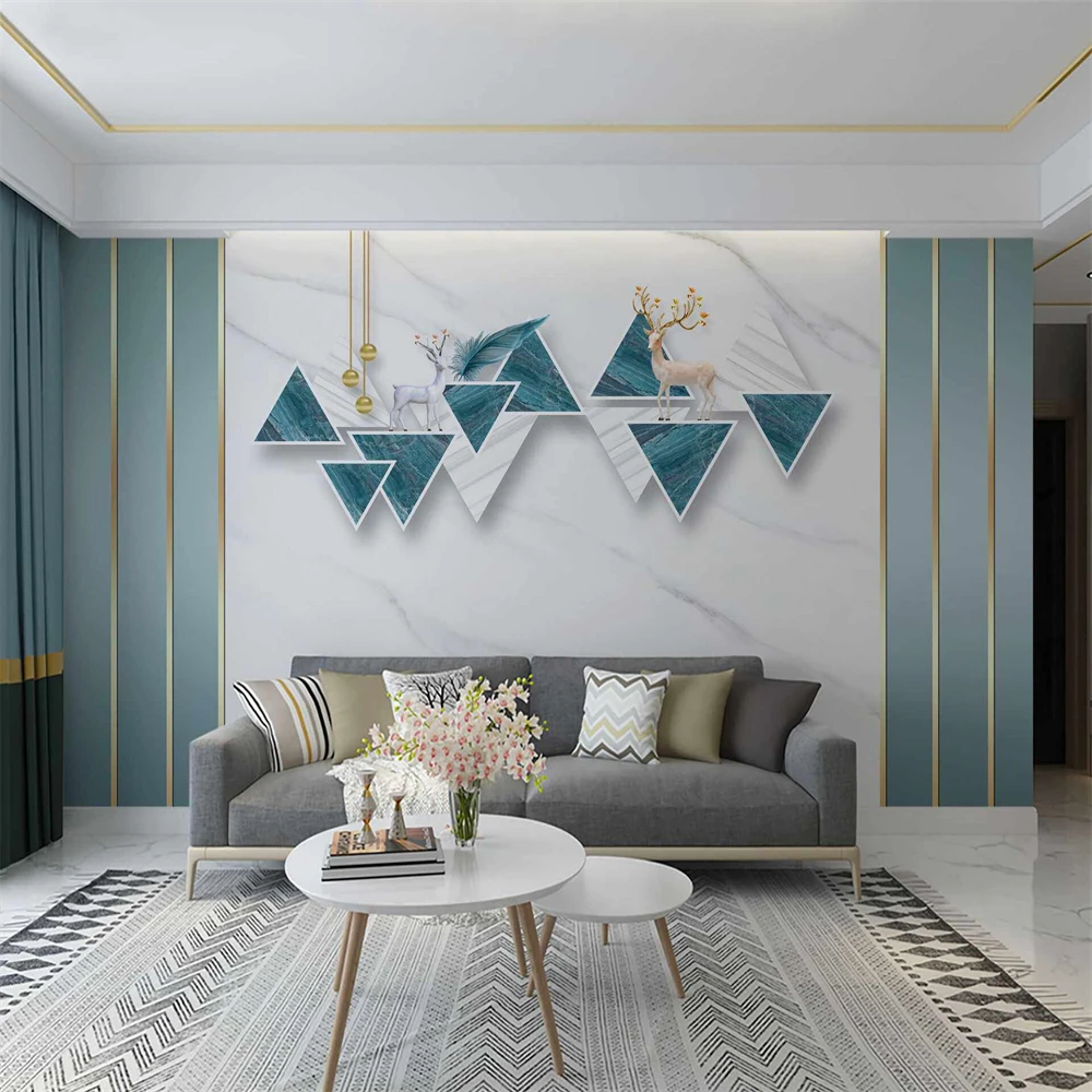custom Simple geometric gray mosaic wallpaper for walls 3 D photo mural wall paper roll pattern bedroom background wall stickers