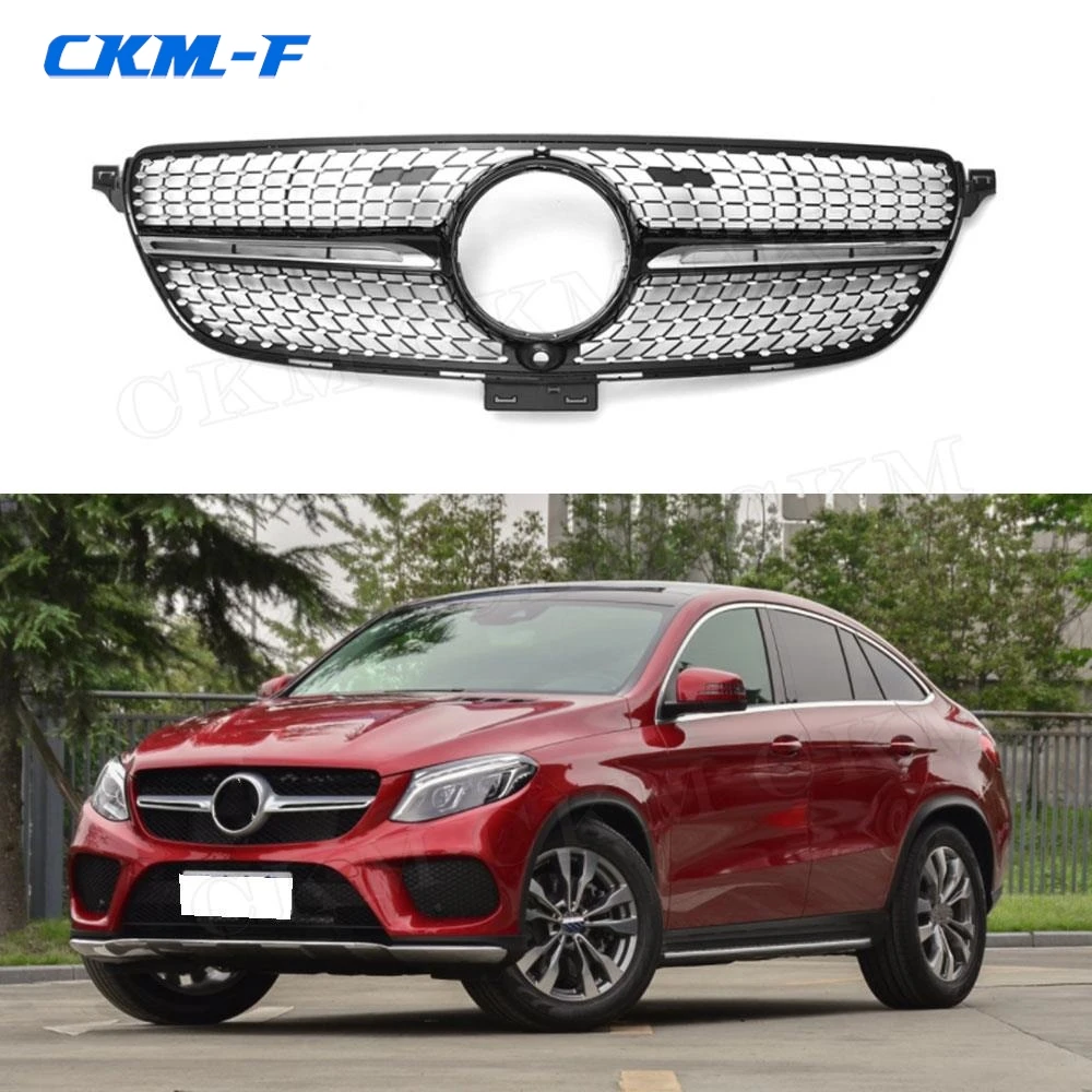 

ABS Material Black/Silver Car Accessories Front Bumper Lip Racing Grills For Mercedes Benz GLE Class C292 W292 Coupe 2015-2019