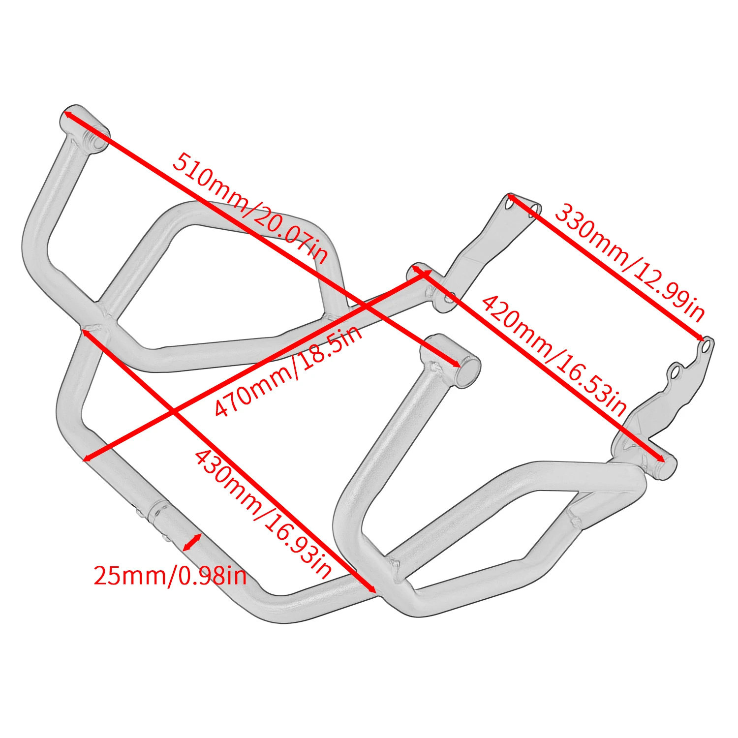 

For Yamaha Tracer 7 tracer7 2021-2025 Motorcycle Engine Guard Lower Crash Bar Highway Bumper Frame Stung Cage