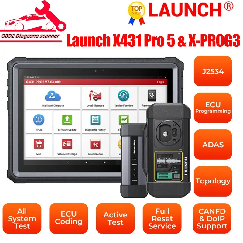 Launch X431 PRO 5 PRO5 Car Diagnostic Tools J2534 SmartBox Programming Auto OBD2 Scanner Diagnosis Automotive Tool pk X-431 V+