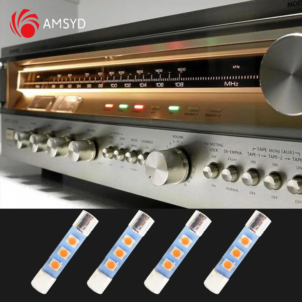 Lâmpada LED fusível substituição, lâmpada incandescente, Marantz, Sansui, Tsuno, Yamaha, Vintage Stereo Audio Receivers, AC 8V, 250mA, 10pcs