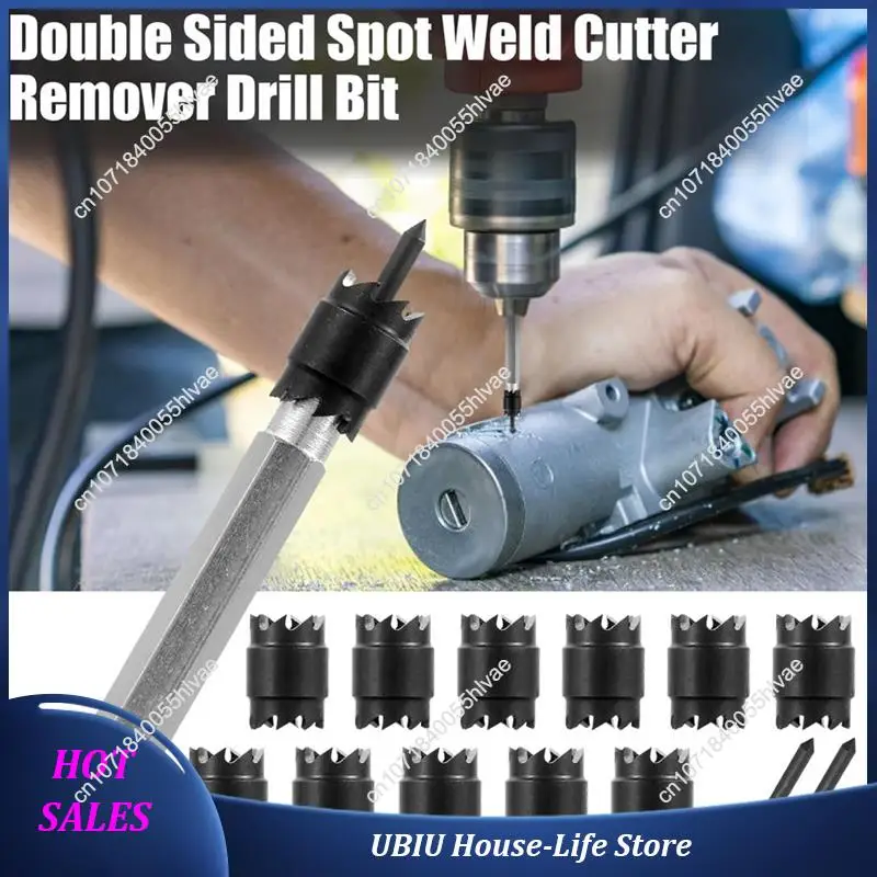 

Совместимость с точечной сваркой, 14 шт. для наборов фрез для точечной сварки, двусторонние сверла из быстрорежущей стали 3/8 дюйма, фрезы для отверстий в листовом металле с шестигранным хвостовиком-