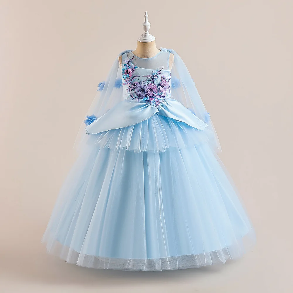 Girls' Elegant Party Dress Children's Princess Evening Dresses for Young Girl Flower Clothes Pink 5 to 14 Years