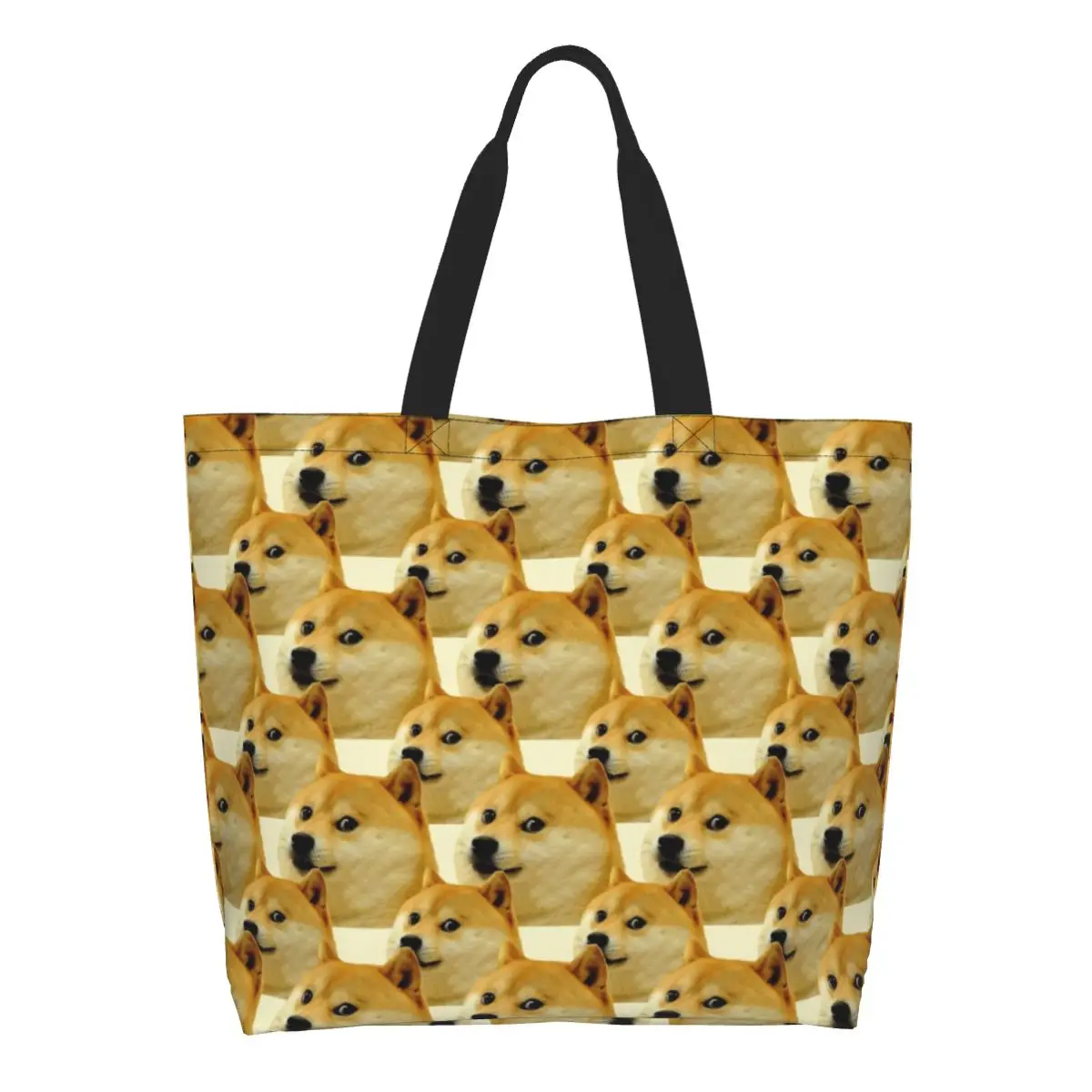 Bolso de hombro de compras Kawaii Shiba Inu Doge Cheems Meme, bolsas de compras de lona de reciclaje, bolsa de compras de comestibles