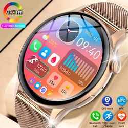 2024 New NFC Smart Watches Ladies 466*466 HD Screen Heart Rate GPS Track Sports Voice Calling Smartwatch Women For Huawei Xiaomi