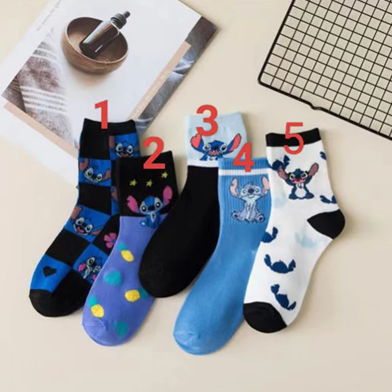 Lilo & Stitch New Mid-Calf Socks for Women Cute Cartoon Anime Socks