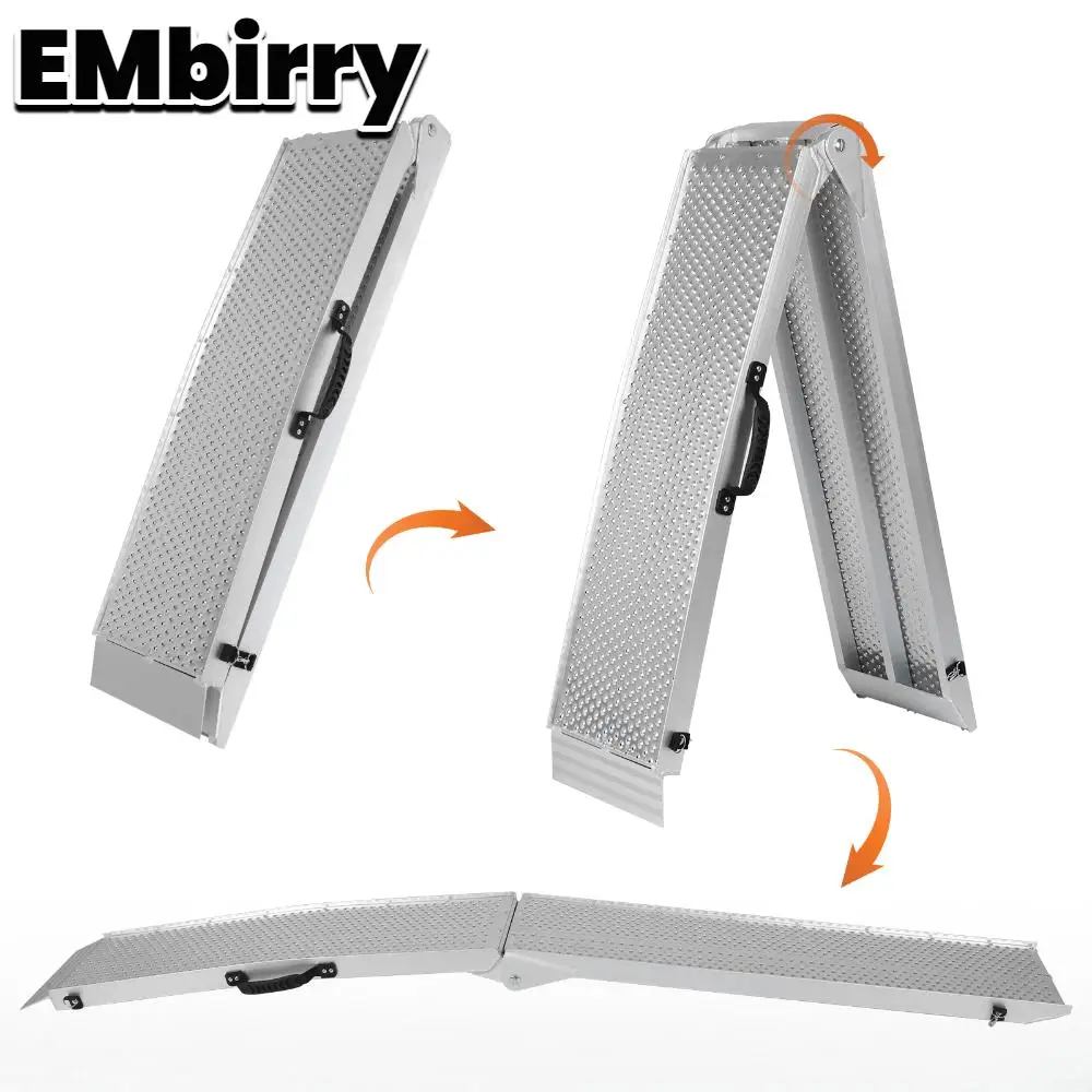 

2PCS 85 Inch Aluminum Motorcycle Loading Ramp with Handle Shed Ramp with Safety Straps and Gloves for Pickup Trucks