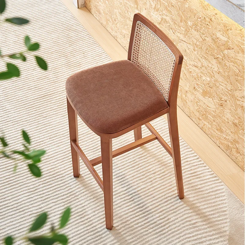 Chaise de Salle à Manger Nordique en Rotin, Accessoire pour délégations, Café, Bar Haut, Piste, Comptoir de Vanité, Mobilier