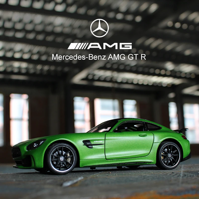 

Welly 1:24 Mercedes AMG GTR зеленая модель автомобиля из сплава, модель автомобиля, коллекция украшений, подарок, игрушка, литье под давлением