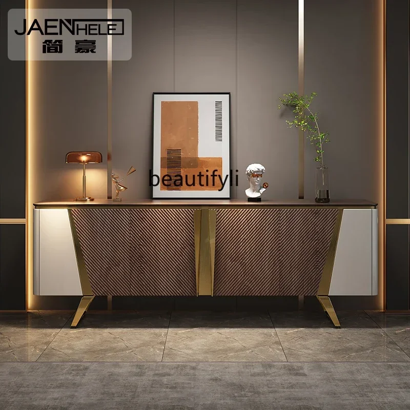 

l Light luxury modern entrance cabinet Solid wood dining side cabinet, villa entrance door designer decorative cabinet