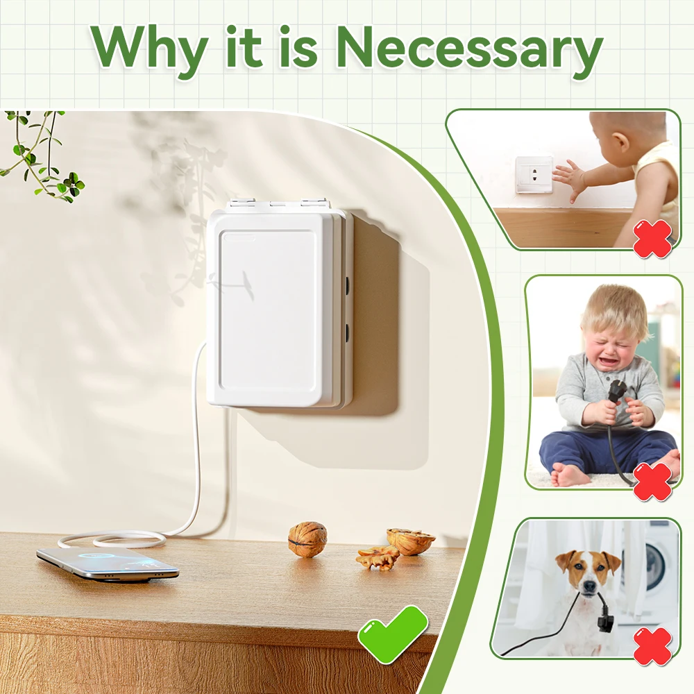Savelon 1 buah penutup Outlet elektrik bayi, 1 buah kotak tahan bayi, penutup colokan listrik untuk keselamatan bayi