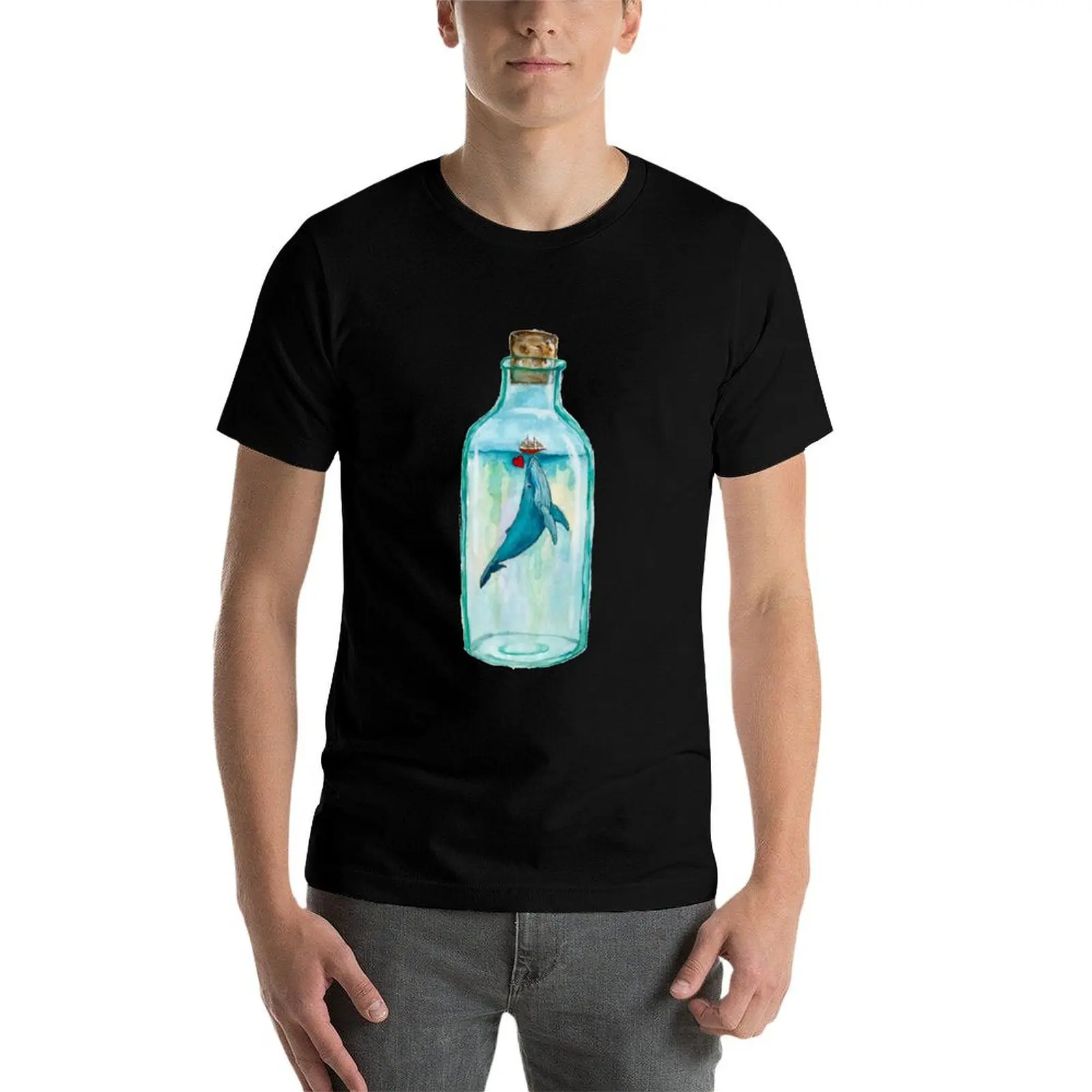 Afbeelding 4: Whale Kisses T-shirt anime t-shirts oversize man t-shirt zwaar katoenen T-shirt