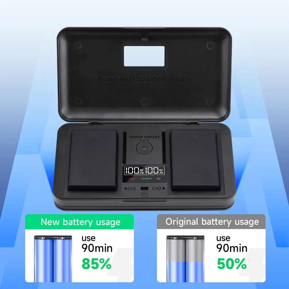 PS-BLS5 BLS-50 BLS-5 BLS5 BLS50 Battery+LCD Dual Charger for Olympus PEN E-PL2,E-PL5,E-PL6,E-PL7,E-PM2,E-M10,E-M10 II