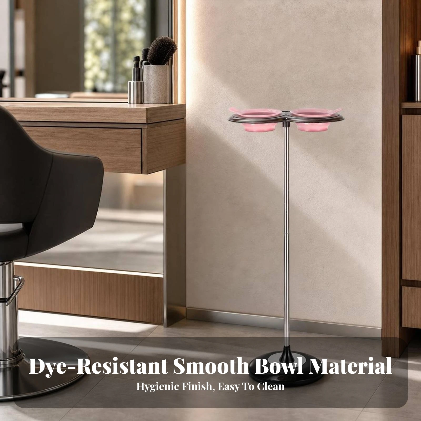 Salon Dye Stand with Weighted Base Heavy-Duty Hair Dye Bowl Holder Furniture Reusable for Beauty Parlors