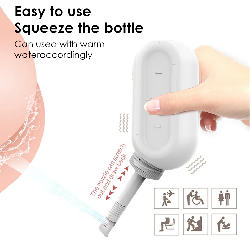 WOWER Portable Bidet for Toilet & Travel Bidet Sprayer for Personal Hygiene Cleaning 300ml Shttaf 7 Holes Control Water Volume T