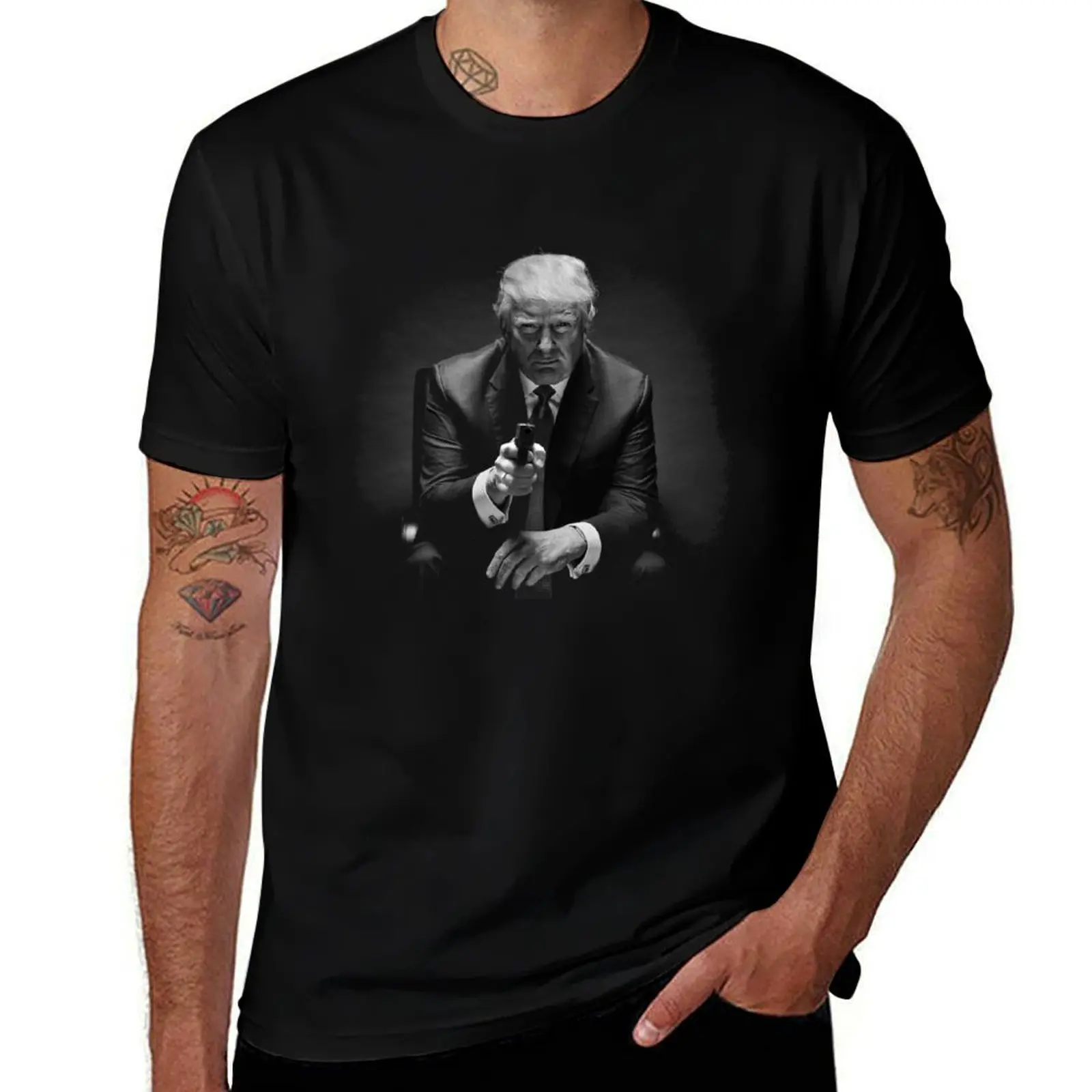 Trump Gun T-Shirt aesthetic clothes shirts graphic anime tshirt mens fashion