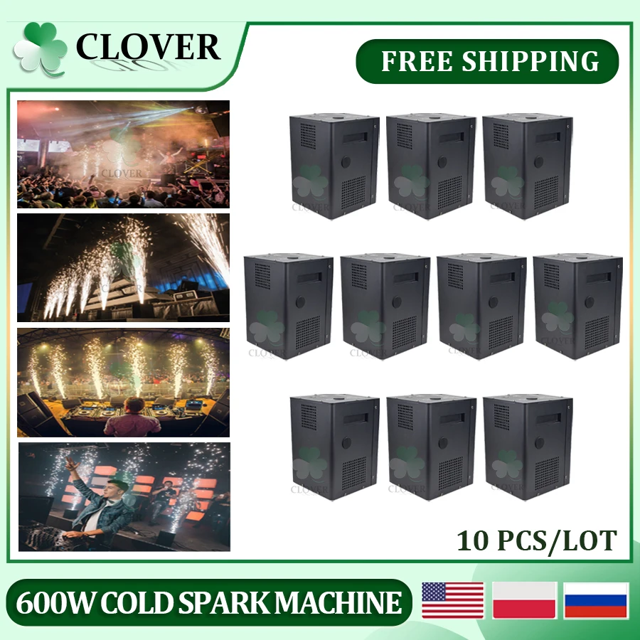 

0 Tax 10Pcs 600W Cold Spark Fountain Machine DMX Remote Control Special Effect Machine For Dj Club Disco Wedding Party Chrismas