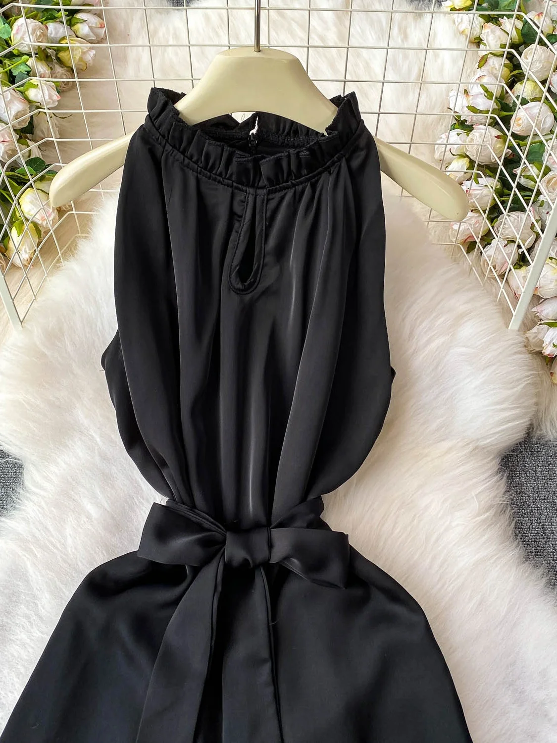 

Женский жилет Ele Bla Svel Faion, новинка лета 2021, утягивающее платье с поясом на талии и воротником-стойкой для поездок на работу