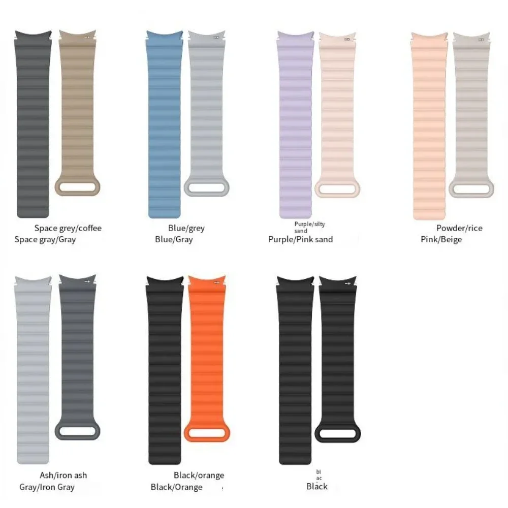 Magnetic Silicone Band for Samsung Galaxy Watch 7/6/5/4/Classic 44mm 40mm 47mm 43mm 5pro 45mm 46mm 42mm Adjustable Bracelet Belt