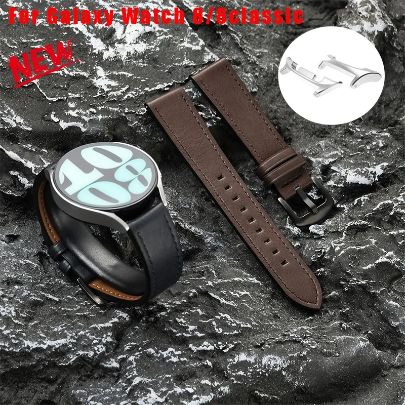 Neues Lederarmband für Samsung Galaxy Watch 8 40 mm 44 mm Band ohne Lücken Sportarmband Correa für Galaxy 8 Classic Armband