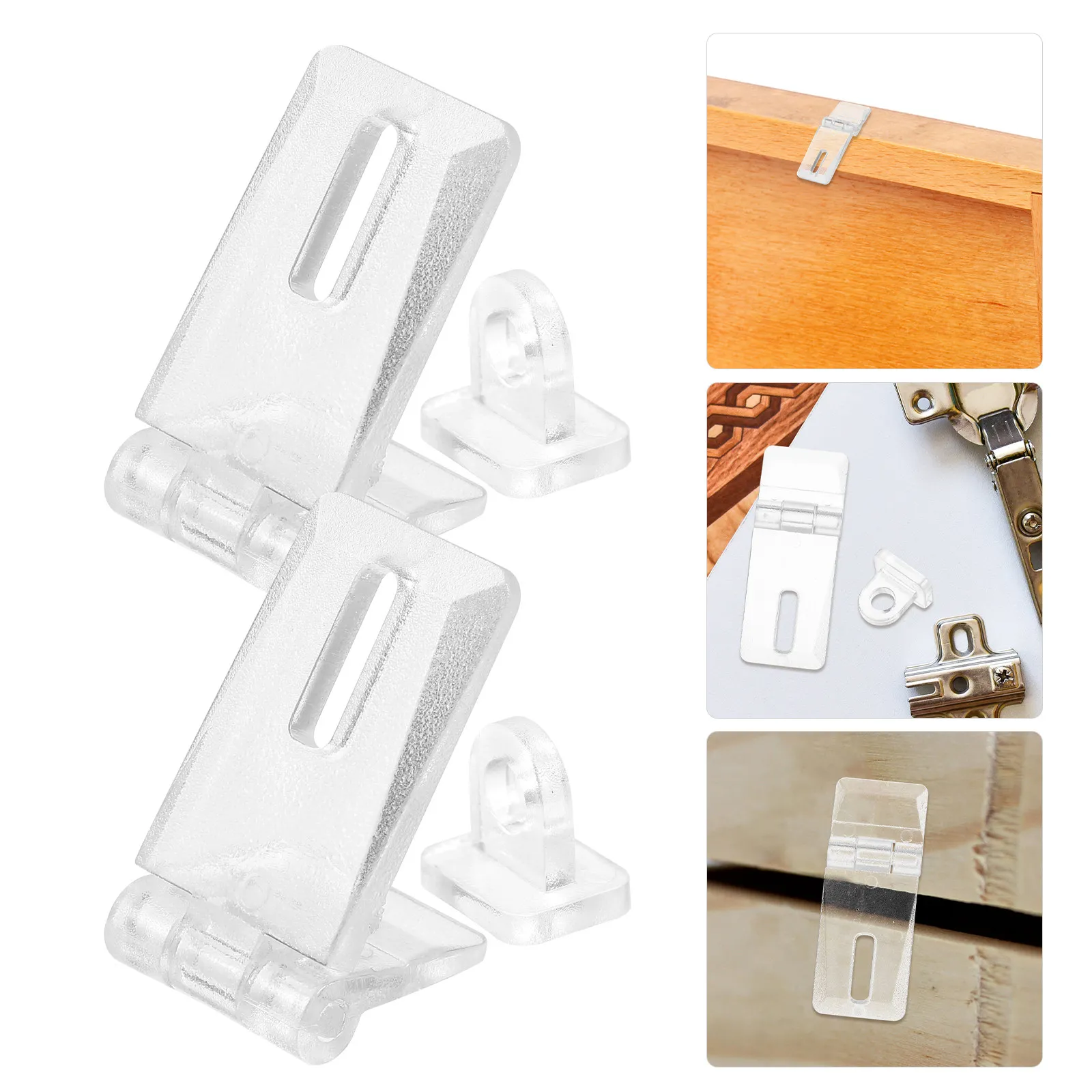 10Sets Clear Plastic Hasp Latches Transparent Lock Buckle for Luggage Suitcase Bathroom Door Pet Cage Gift