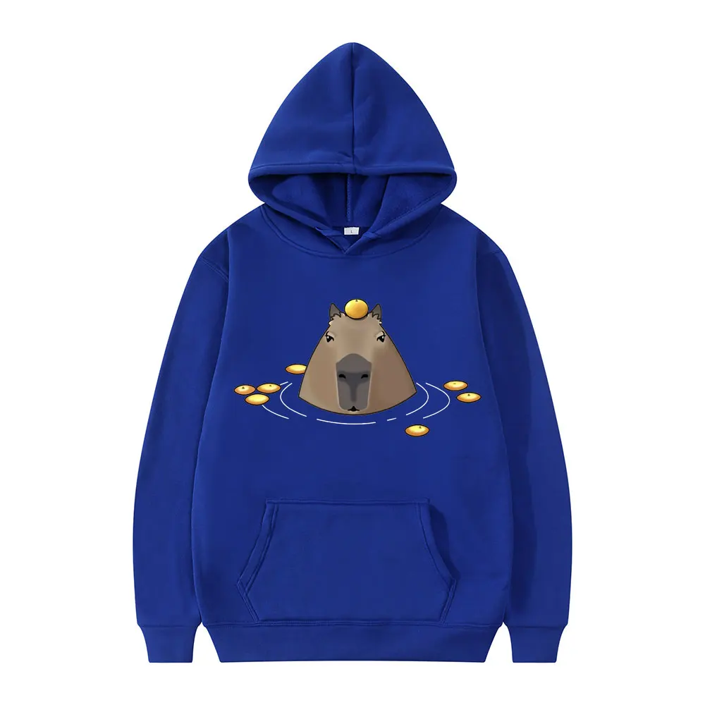 Funny Cute Capybara Hoodie Anime Kawaii Sweatshirt Men Women Hoodies Long Sleeve Streetwear Couples Winter Fleece Loose Pullover