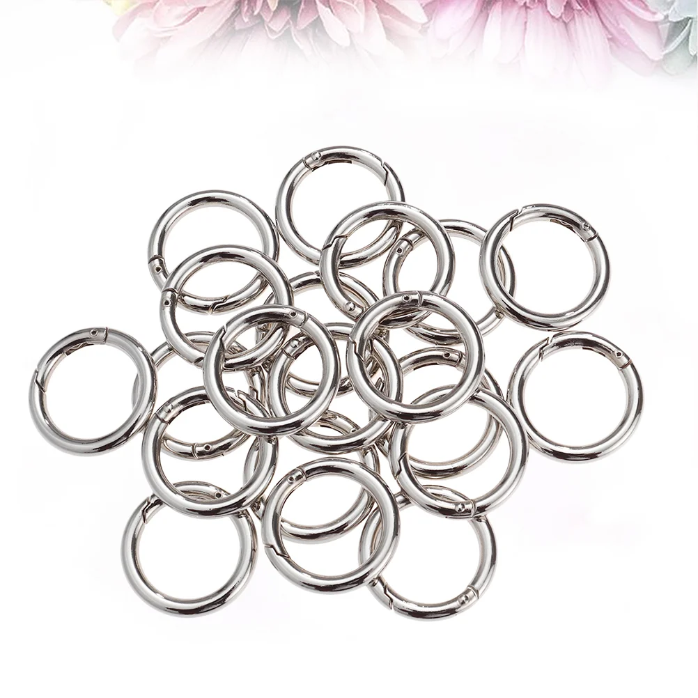 20 Pcs Zinc Alloy Open Jump Rings Split Key Ring Polished Plated Spring Rings Jewelry Making Findings 40x28MM (Silver)