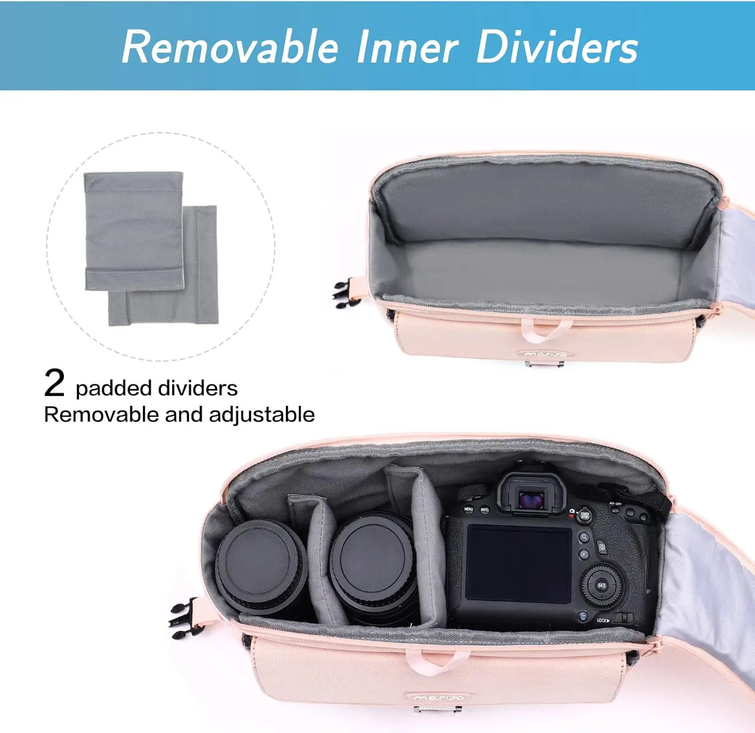 حقيبة كتف للكاميرا MOSISO، محفظة كروس بودي، DSLR/SLR/حقيبة يد مبطنة للتصوير الفوتوغرافي بدون مرآة مع غطاء للمطر #3