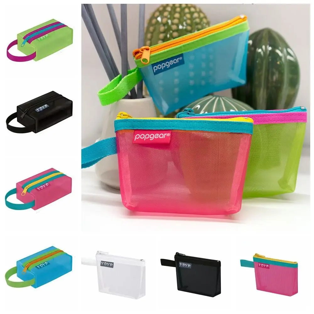 

ID Credit Card Holder Mesh Storage Bag Zipper Pouch Transparent File Bag Small Coin Purse Lipstick Bag Stationery Storage Bag