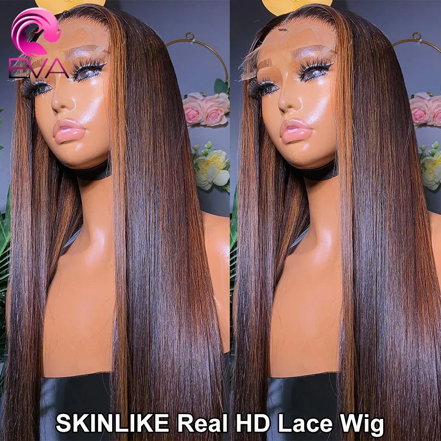 

Silky Straight Ultra Thin HD Film Lace Closure Wig 5x5 Glueless Ready Wear Wig Pre Plucked Highlight Real HD Lace Frontal Wigs