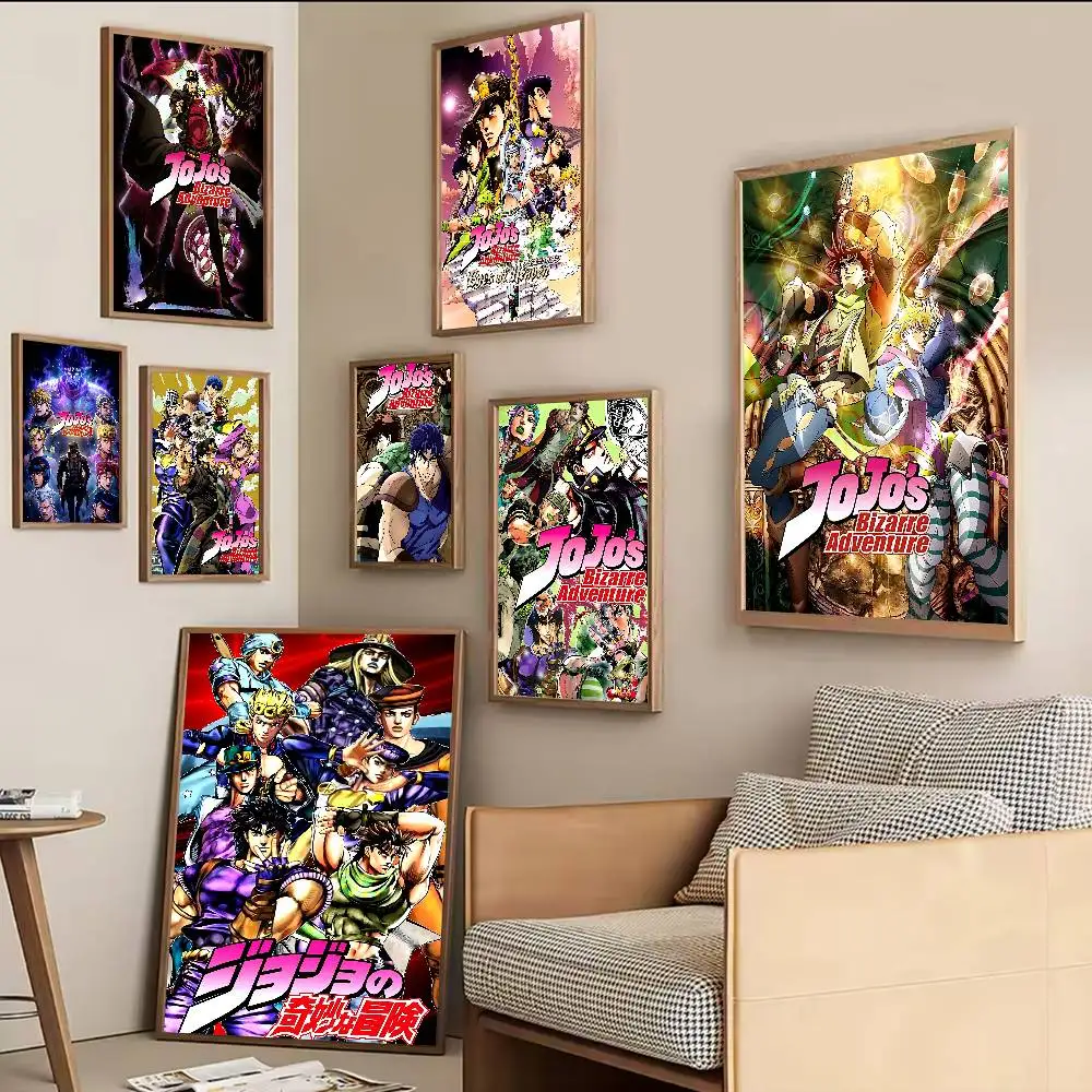 Anime JoJos Bizarre Adventure Classic Vintage Posters HD Quality Wall Art Retro Posters for Home Room Wall Decor