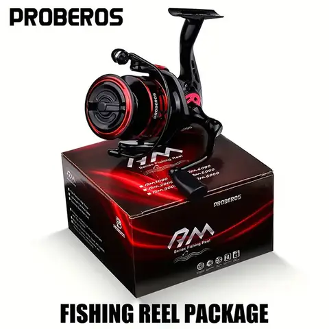 PROBEROS 낚시 릴 5.2:1 1000-6000 최대 드래그 9KG 스피닝 릴 금속 스풀 릴 드래그 낚시 릴, 낚시 액세서리