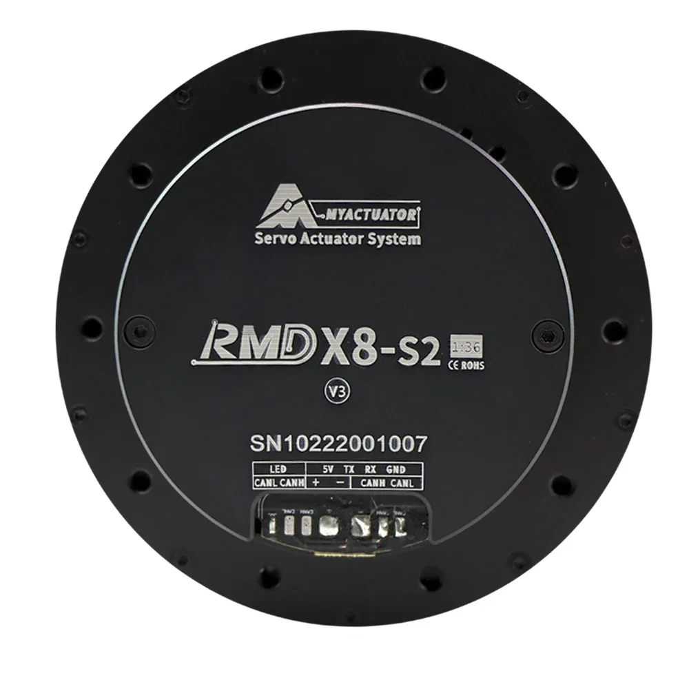 RMD-X8S2 V3 Gear ratio:1:36 BLDC Servo Motor Large Torque  25N.M Application for Ai Robotic Arm Quadruped Robot Drone Flat Motor