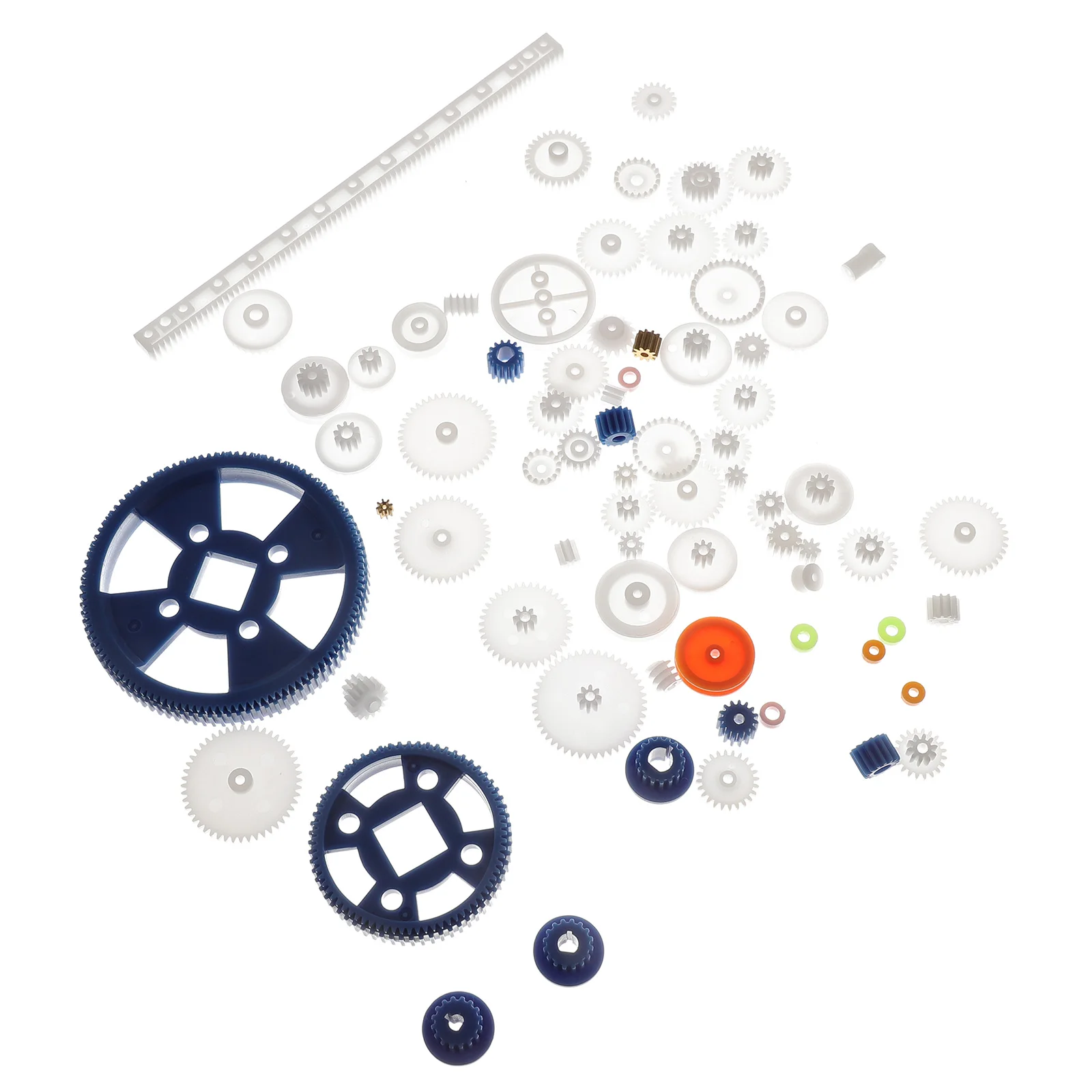 

80 шт. набор шестерен, пластиковый набор для робототехники «сделай сам», червяк, двойное снижение, детали для развивающих игрушек, аксессуары, набор пластиковых шестерен