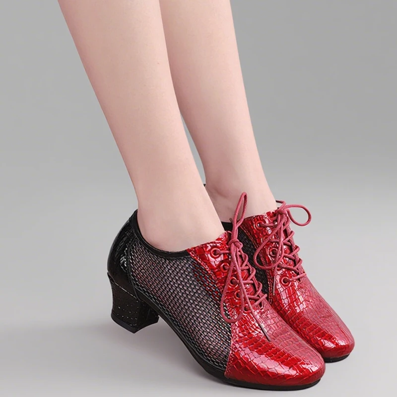 2025-new-latin-dance-shoes-women's-top-layer-cowhide-soft-bottom-stone-pattern-jazz-dance-shoes-suitable-for-salsa-and-rumba