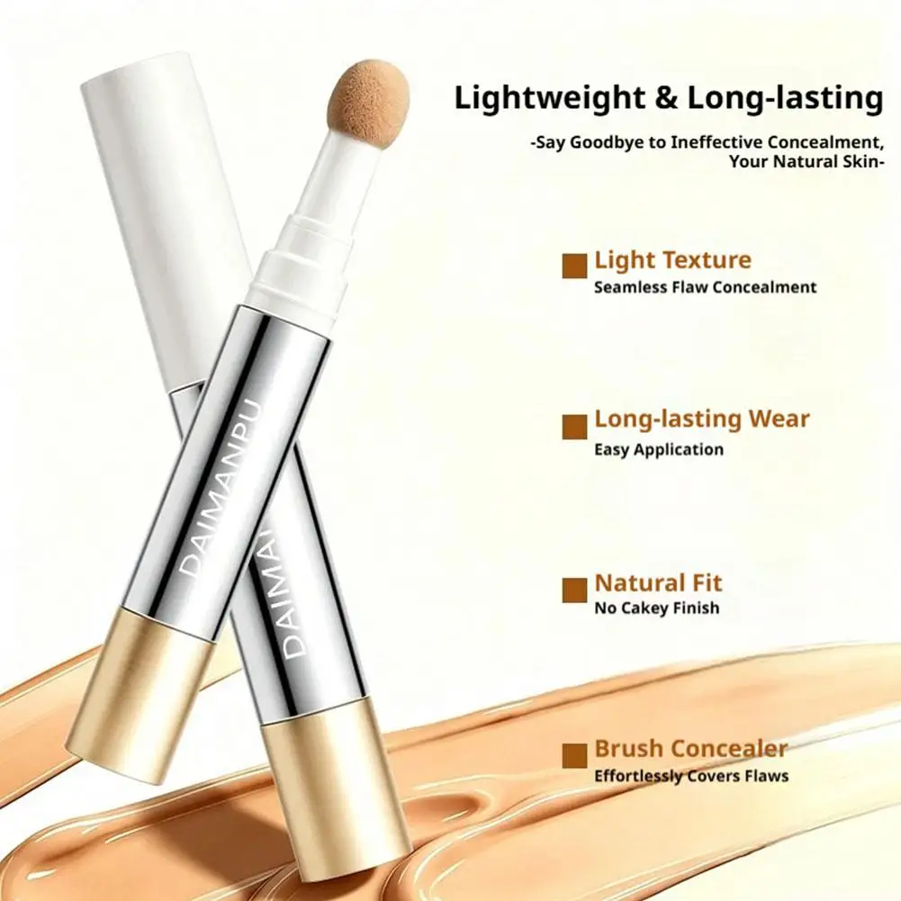 Quickly Covers Spots Tear Grooves Bags Under The Eyes Concealer 5g Brightens Sponge Head Pen Original Natural Lasting Concealer