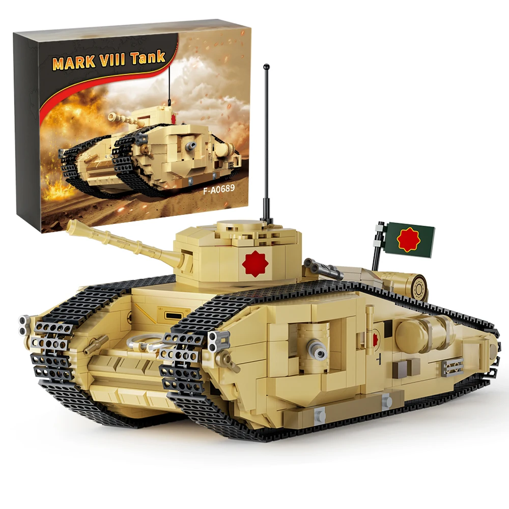 

MOC Raiders of the Lost Ark Game Tank Car Model Building Blocks Military Combat Vehicle Movable Tank Assembled Bricks Toy Gift