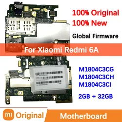 100% Brand New Original Motherboard for Xiaomi Redmi 6A Mainboard Logic Circuit Board Plate Global Unlocked Mother board M1804C3