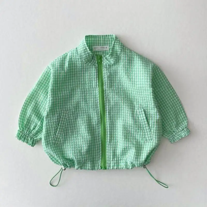 2024 New Girls Candy Color Sunscreen Jacket Summer Thin Children Coat Loose Kids Boys Zipper Jacket 0-5 Year Children Clothing