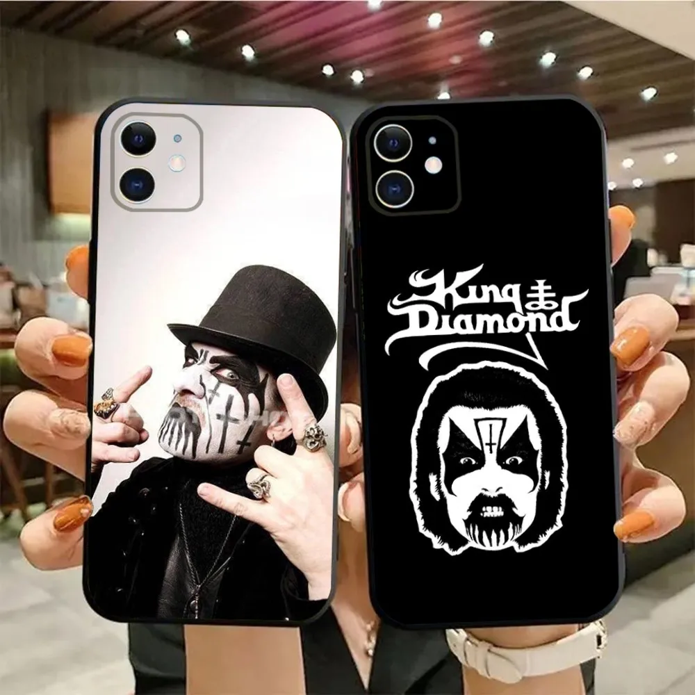 King Diamond Phone Case For iPhone15,14,13,12,11,Pro,Max,Plus,Mini,X,XS,XR,8,7,6,S,Plus,SE Soft Black Case