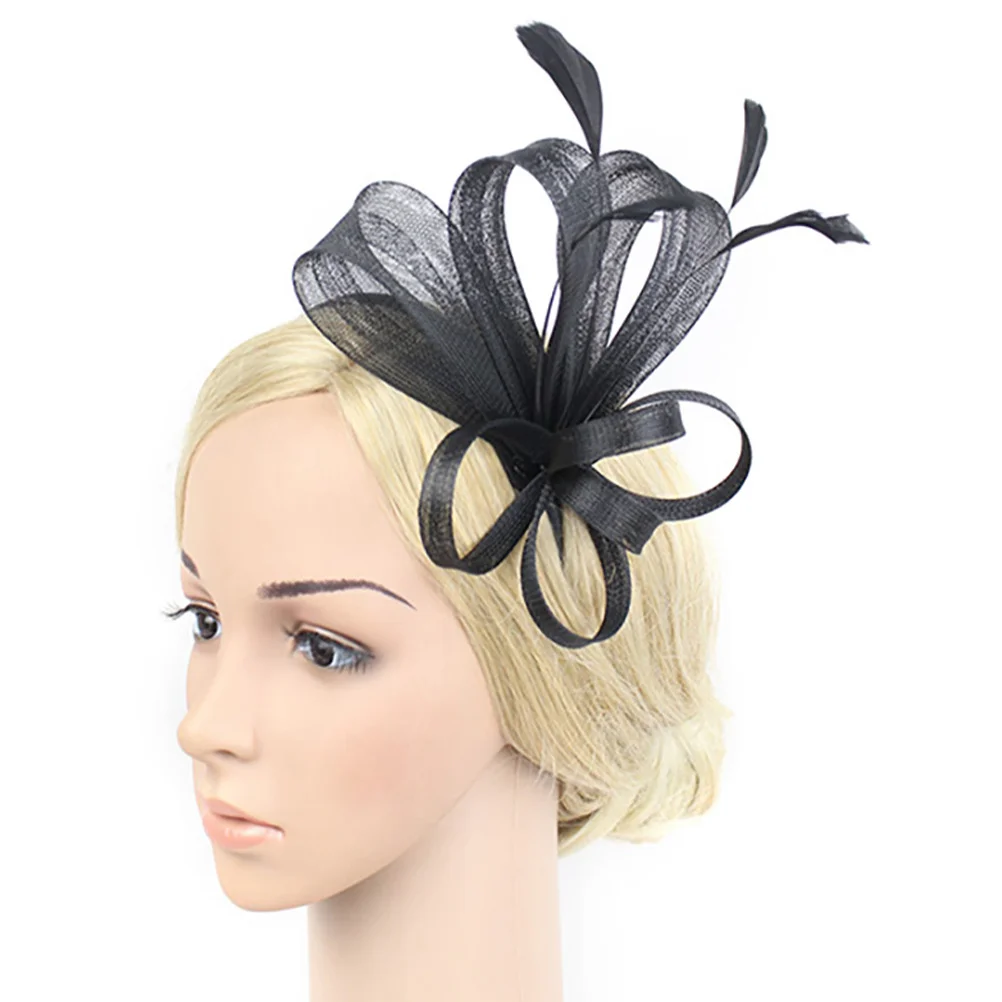

Fascinator Headband Flower Faux Plume Comfortable Elegant Hairpiece for Women Wedding Tea Party Prom Accessories