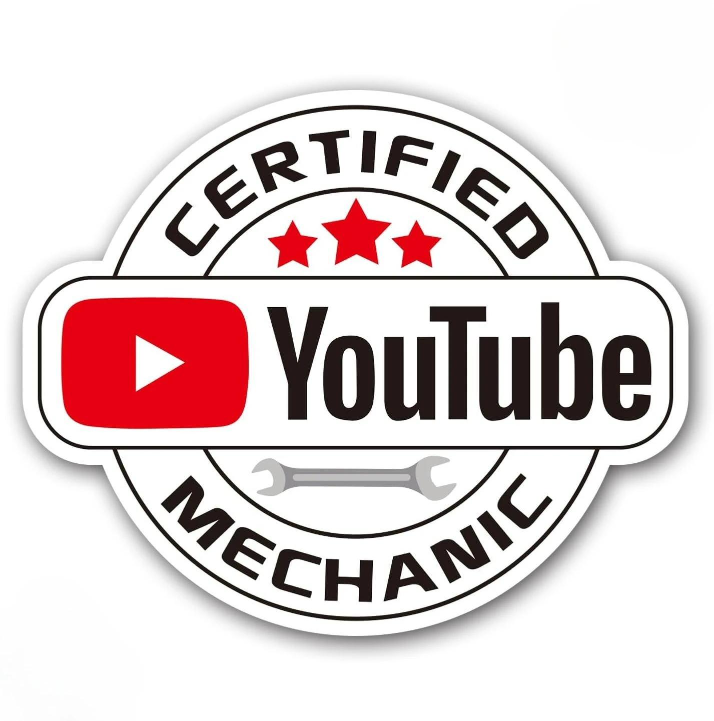 

Universal YouTube Car Stickers-Funny YouTube Mechanic Decal for Trunk Windshield Expert Mechanic - Automotive Office Gag Gift