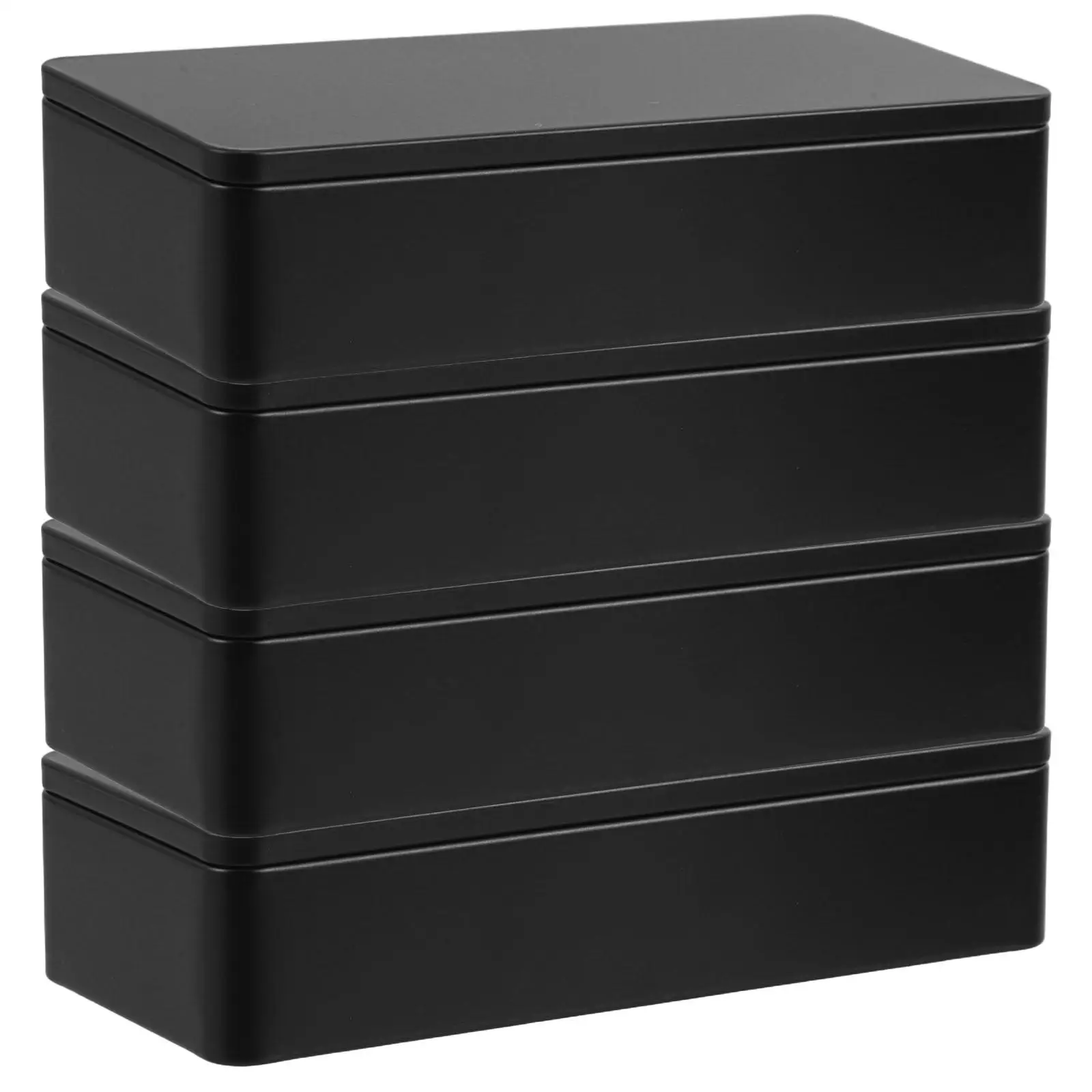 

4 Pcs Packaging Iron Box Portable Square Tea Organizer Box Tinplate Containers for Storage Travel Office Use Gift Boxes