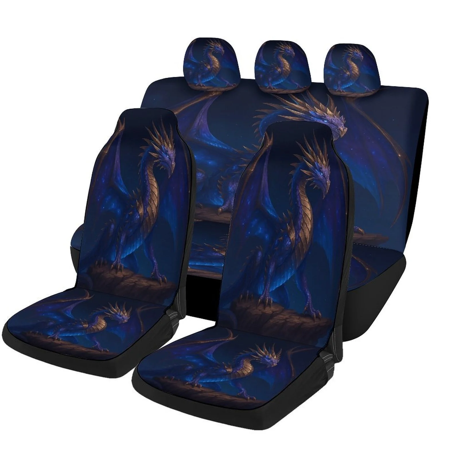 

Starry Dragon Themed Car Seat Covers Set For Most Cars, Decorative Fashionable High-quality Car Seat Protector Covers Full Set,