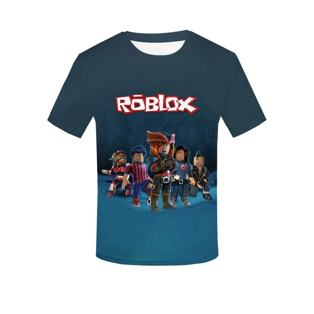 Roblox Kids T-shirt Fashion Game Sports T-shirt Children's Cartoon Short-sleeved Tops 3D Casual Street Trend Simple Clothes