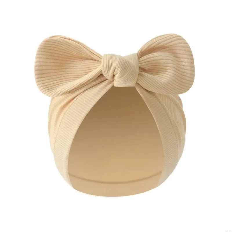 

M89C Комфортный детский капот шляпа хлопок новорожденных Bowknot Bonnet Featal Caps Solid Color Headwear за 0-3 месяца Unisex