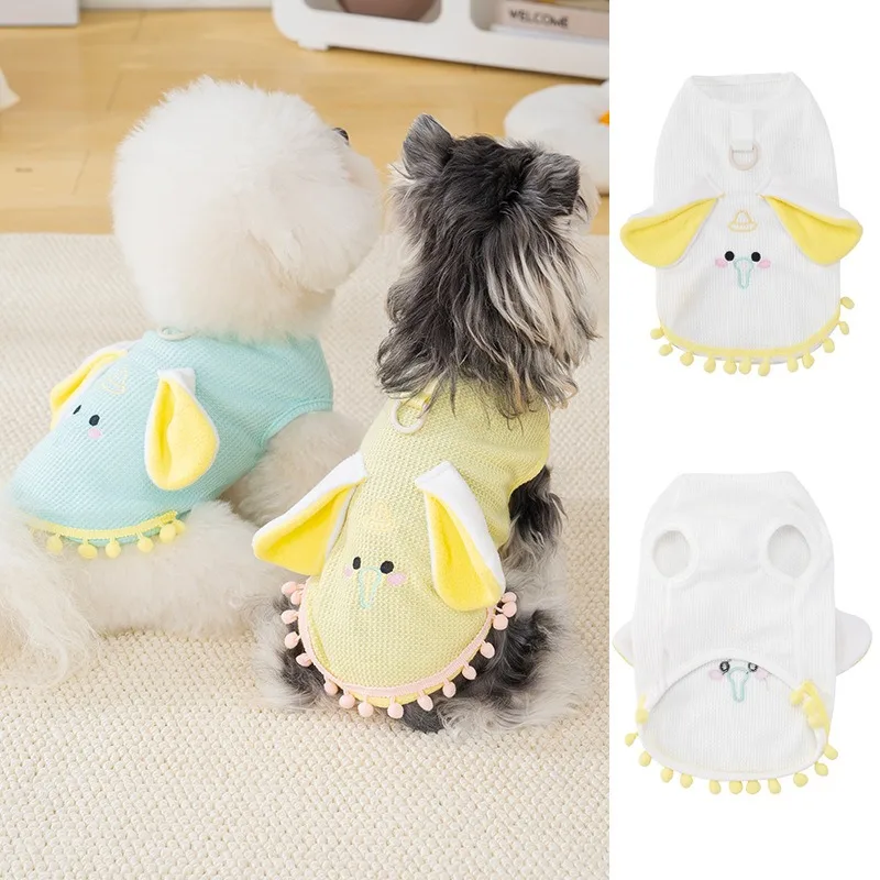 Pomeranian Elephant Pattern Tank Top Pet Dog Cute Clothes Summer Poodle Short Sleeve Dog Sleeveless T-shirt view 3