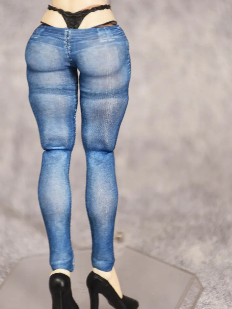 1/12 Female Soldier Grid Stockings Socks Blue Gray Jeans Shorts Toys Accessory For 6inch Notta Selina Furytoys Figure Body